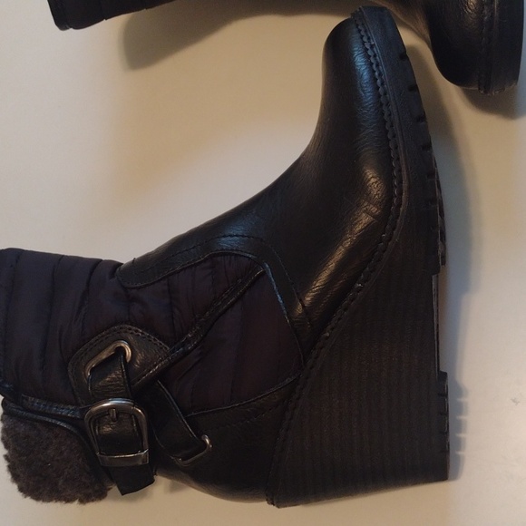 Aliandra Black Wedge Heel Black Winter Fall Boots Size 6 - Picture 7 of 16